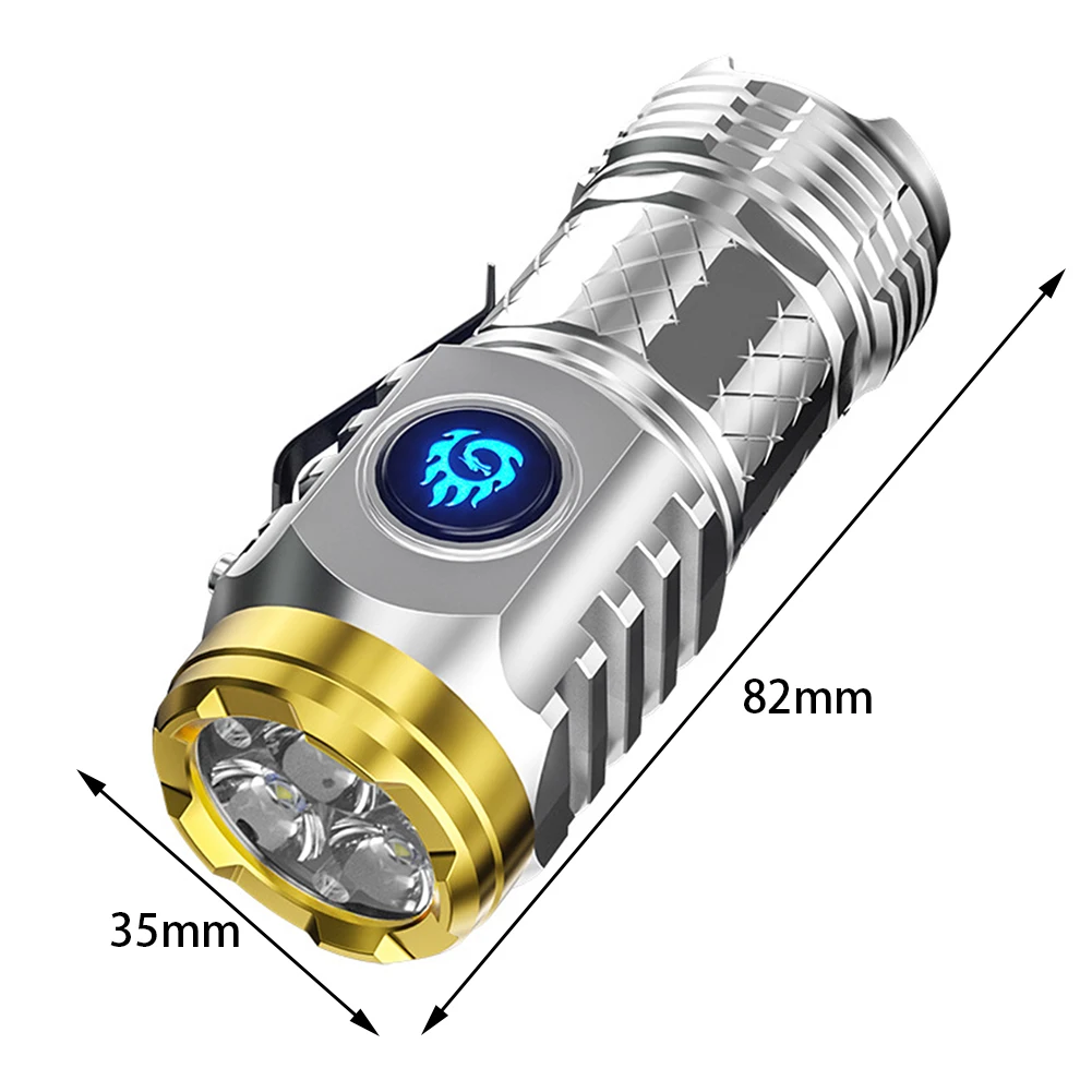 Mini Rechargeable Led Flashlight for Camping USB ABS Torch Flashlight Ultra Bright Outdoor Lighting for Cycling Hiking Bicycle