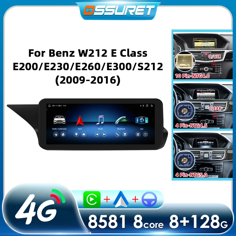 Autoradio Multimedia Video Player für Mercedes Benz W212 E Klasse E200 E230 E260 E300 S212 NTG 4,0 4,5 5,0 Carplay Android Auto