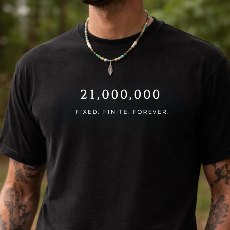 

21 Million Crypto style Gift t shirt for Crypto Traders BTC Fan 100% cotton printed Bitcoin Symbol Graphic Tee All size tops