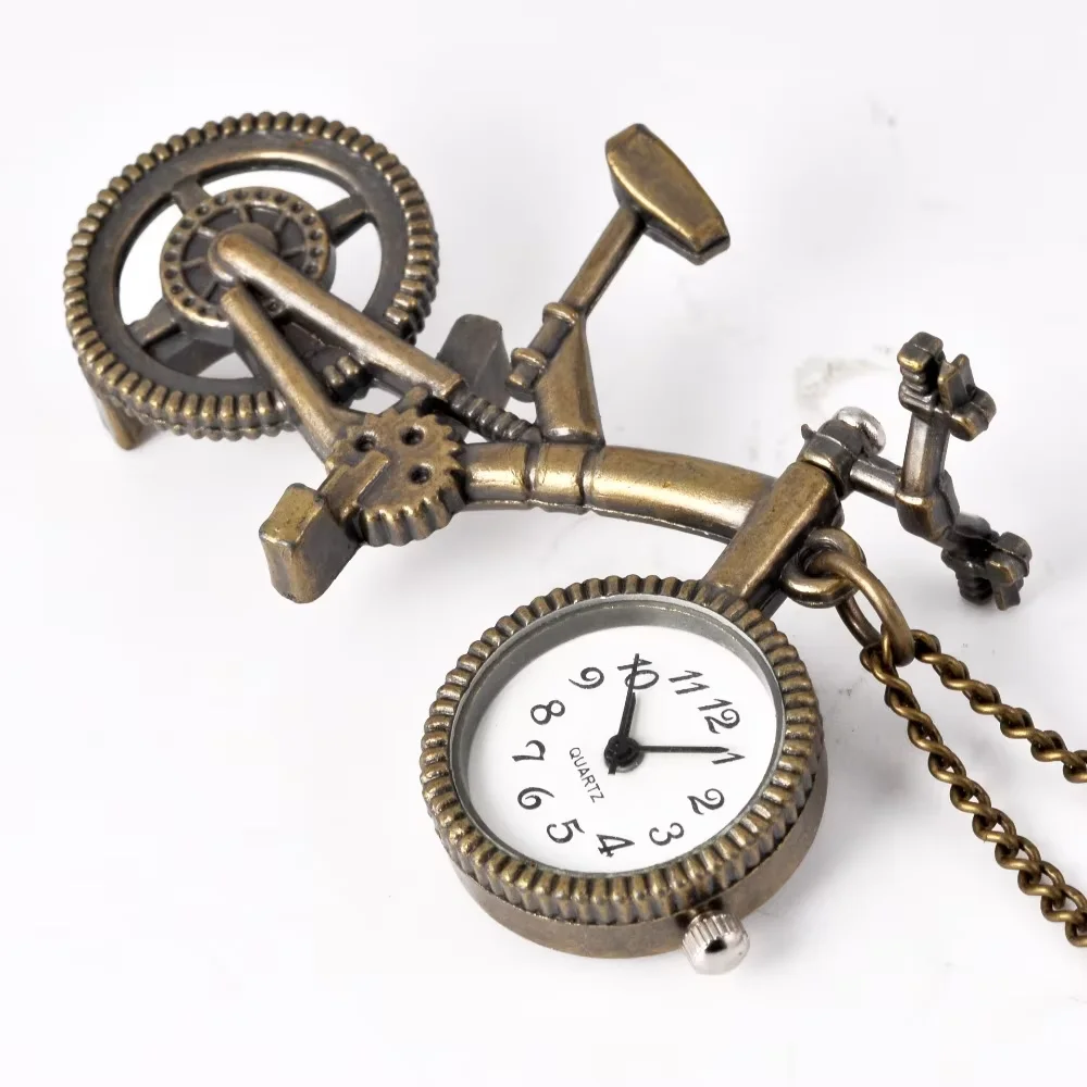 6033   Bicycle Model Shi Ying  Pocket Watch Retro Men's and Women's Pendant Necklace Antique Pocket Watct