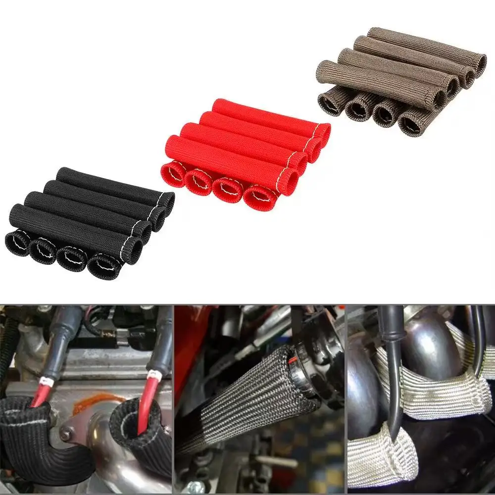 Automotive Modification Accessories - Exhaust Pipe & Spark Plug Protective Heat Insulation Sleeve, Basalt Fiber Heat Insulation