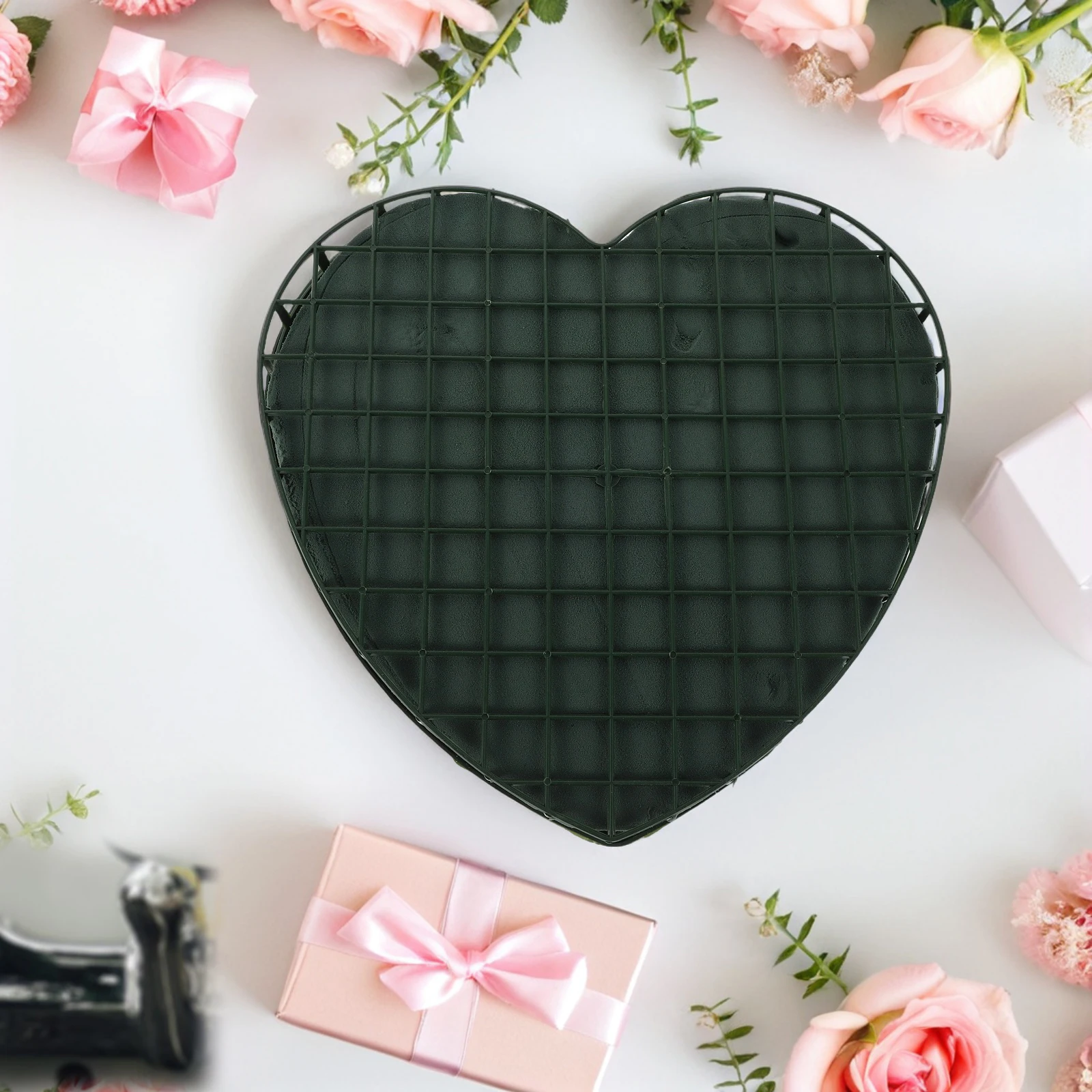 

1pcs Heart Wedding Flower Seat Dry Wedding Floral Car Door Flower Decoration Foam Suction Cup Car Door Decor Reusable