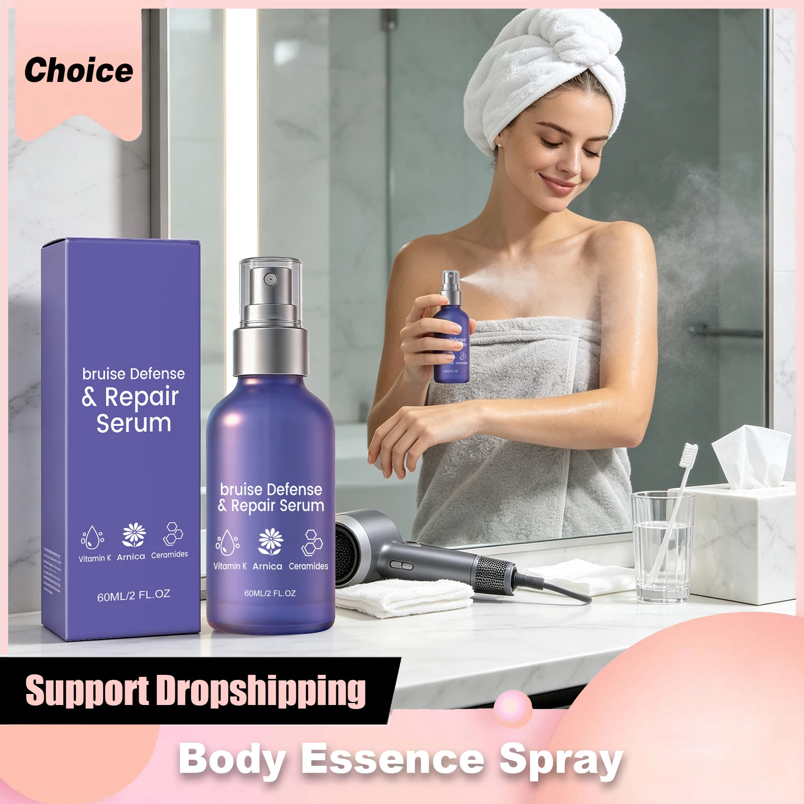 Hydrating Serum Spray Arnica Flower Extract Repair Skin Barrier Sooth Muscle Soreness Relief Swelling Redness Body Essence Mist