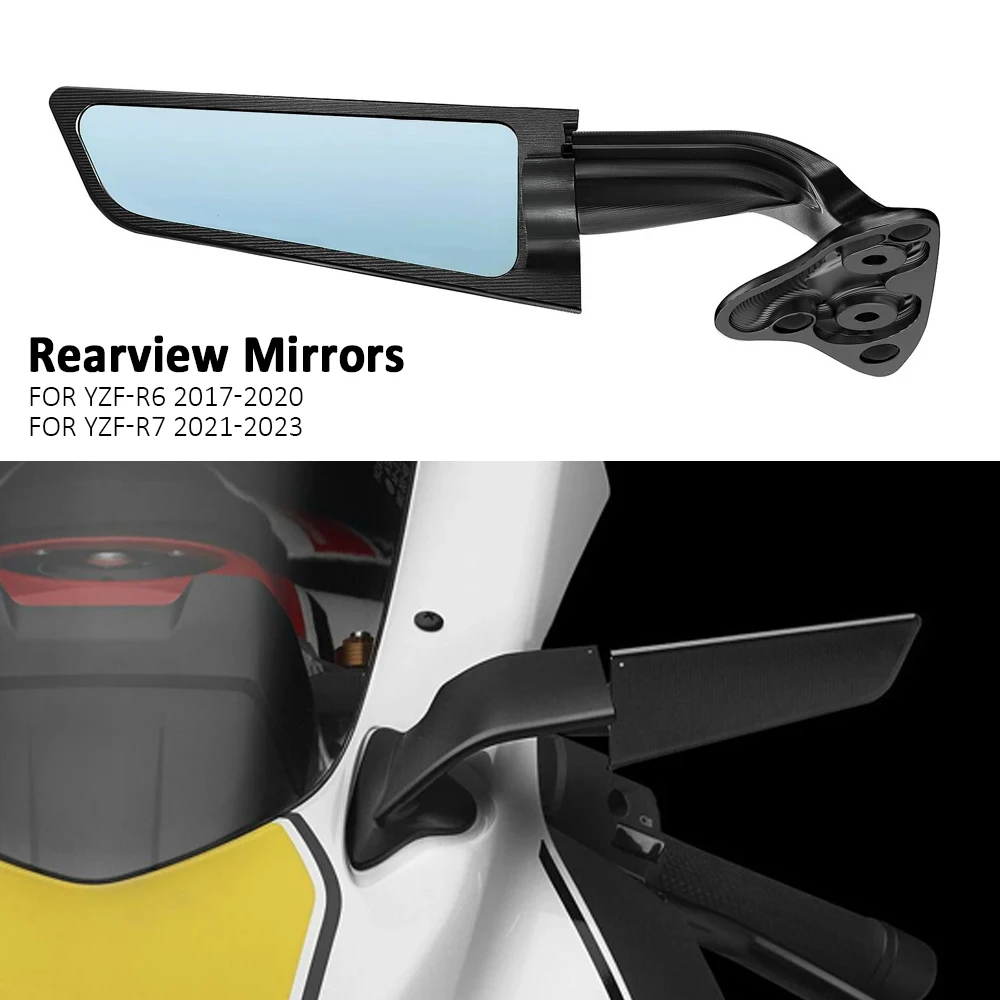 

R7 Accessories Motorcycle Rearview Mirror Sport Winglet Mirror Adjustable Stealth Mirrors For YZFR7 YZF-R7 YZFR6 YZF-R6