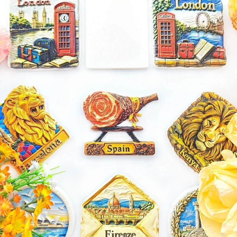 Spanish Iberian Ham Fridge Magnet - 3D Jamón Souvenir Cured Meat Slice Decor Unique Foodie Gift with Strong Magnet