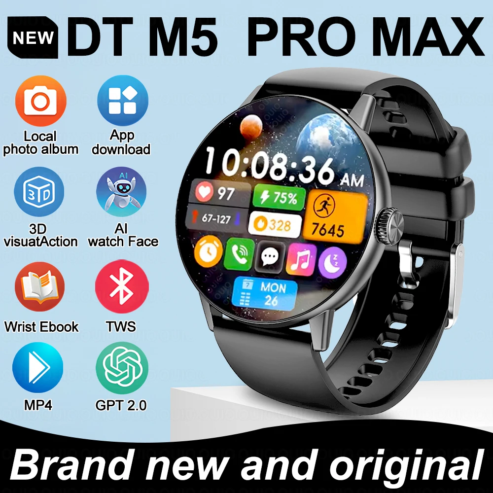 

2025 Новая серия M5 для Huawei GPS Смарт-часы 4G Память Музыка Видео NFC Bluetooth-вызов Водонепроницаемые умные часы для Android l0S