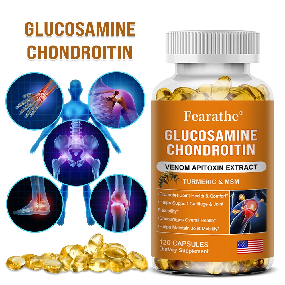 Glucosamine Chondroitin Diet Natural Bee Venom Extract Joint Pain Relief Healthy Food- Bone, Joint, Digestion, Cartilage Support