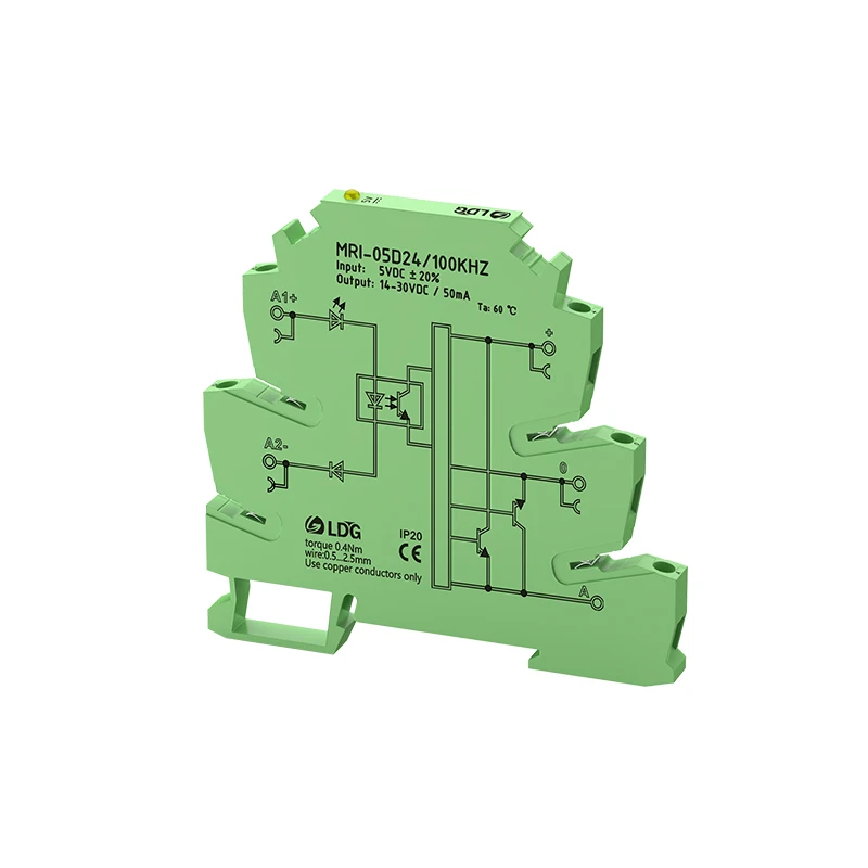MRI-05D24 100KHZ PLC LED Optocoupler Relay 5VDC 8mA Input Output 14-30VDC 50mA Interface Voltage Relay Module DIN for Automation