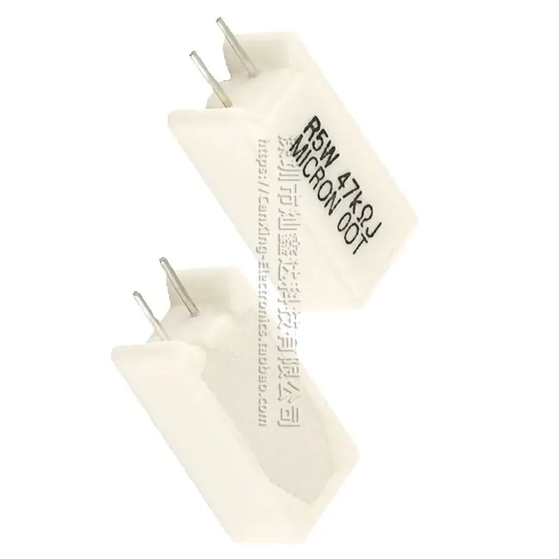

10PCS/ Imported R5W 47K ohm 47KΩJ ±5% vertical plug-in high-precision metal plate non-inductive cement resistance