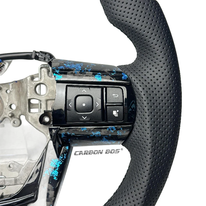 Auto Accessories Hot for Toyota Hilux Blue Forged Carbon Fiber Steering Wheel for Toyota Car Handle One Piece Delivery 2012-2024