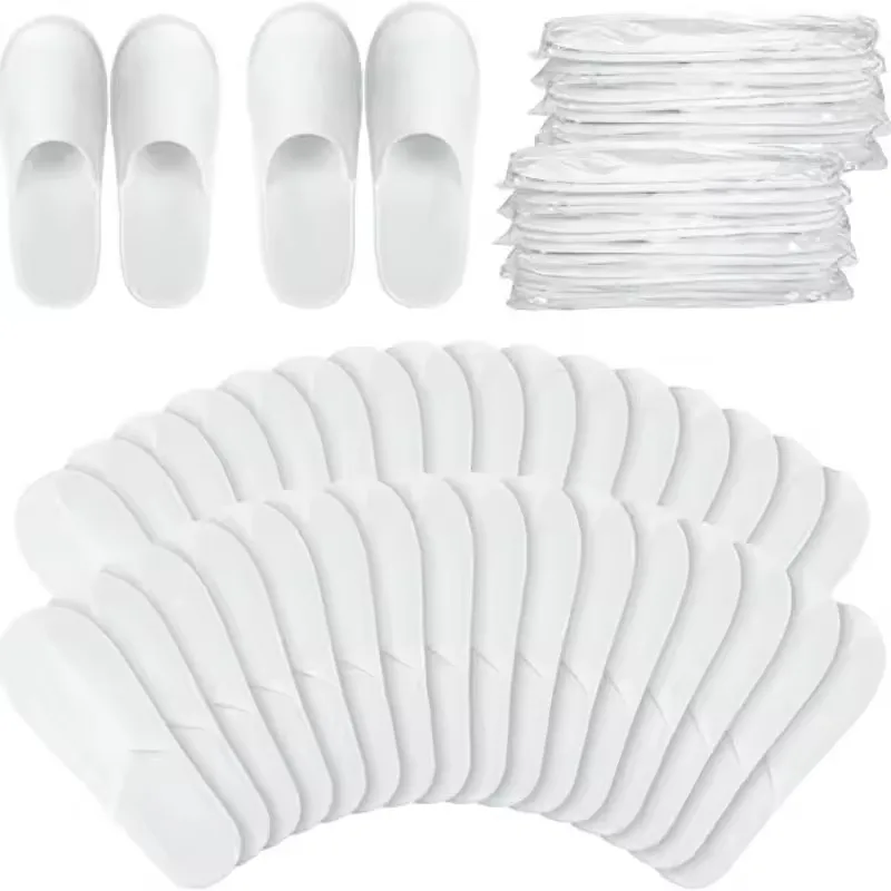 

2-20pairs Men Women Disposable Hotel Guest Slippers Cotton Slides Home Travel SPA Slipper Hospitality Cheap Indoor Slip-on