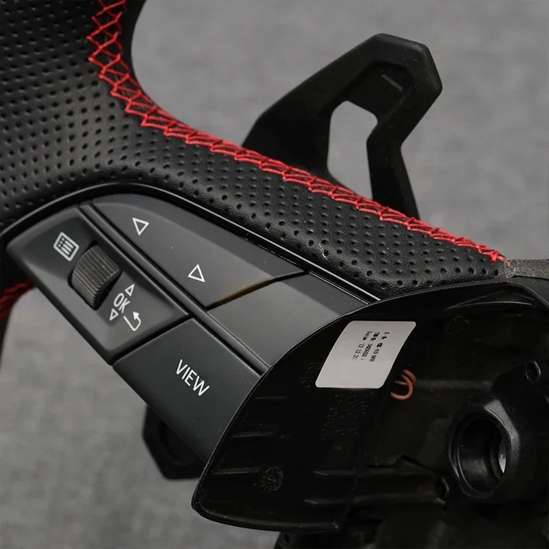 ل Q5L عجلة القيادة اكسسوارات السيارات مخصصة الرياضة نمط ألياف الكربون مثقب الجلود عجلة توجيه سيارة