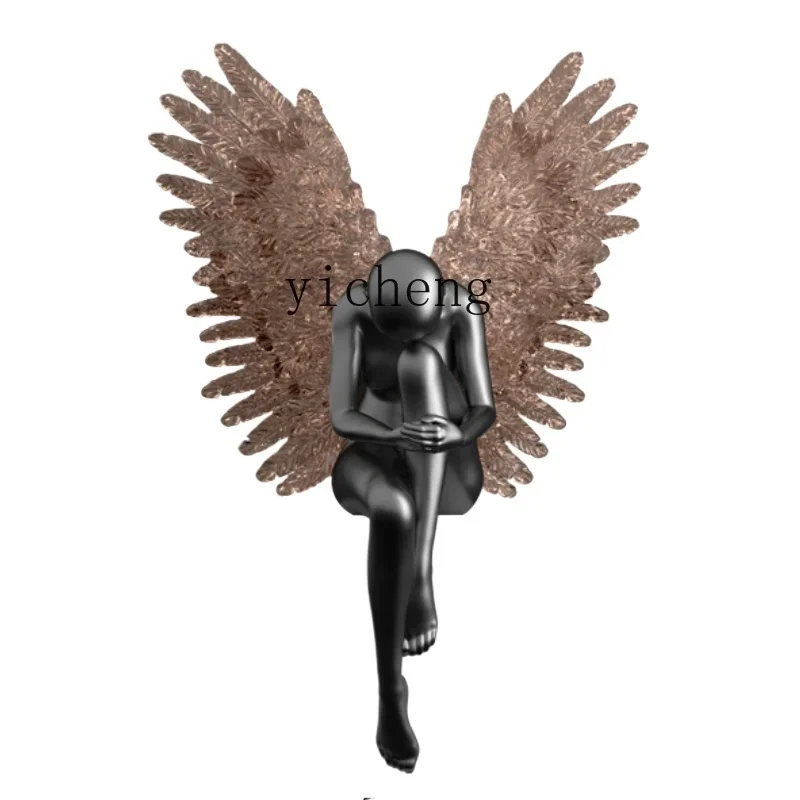 

TQH Modern Creative Sculpture Ornament Floor Angel Character Hotel Lobby Art Model Room Living Room