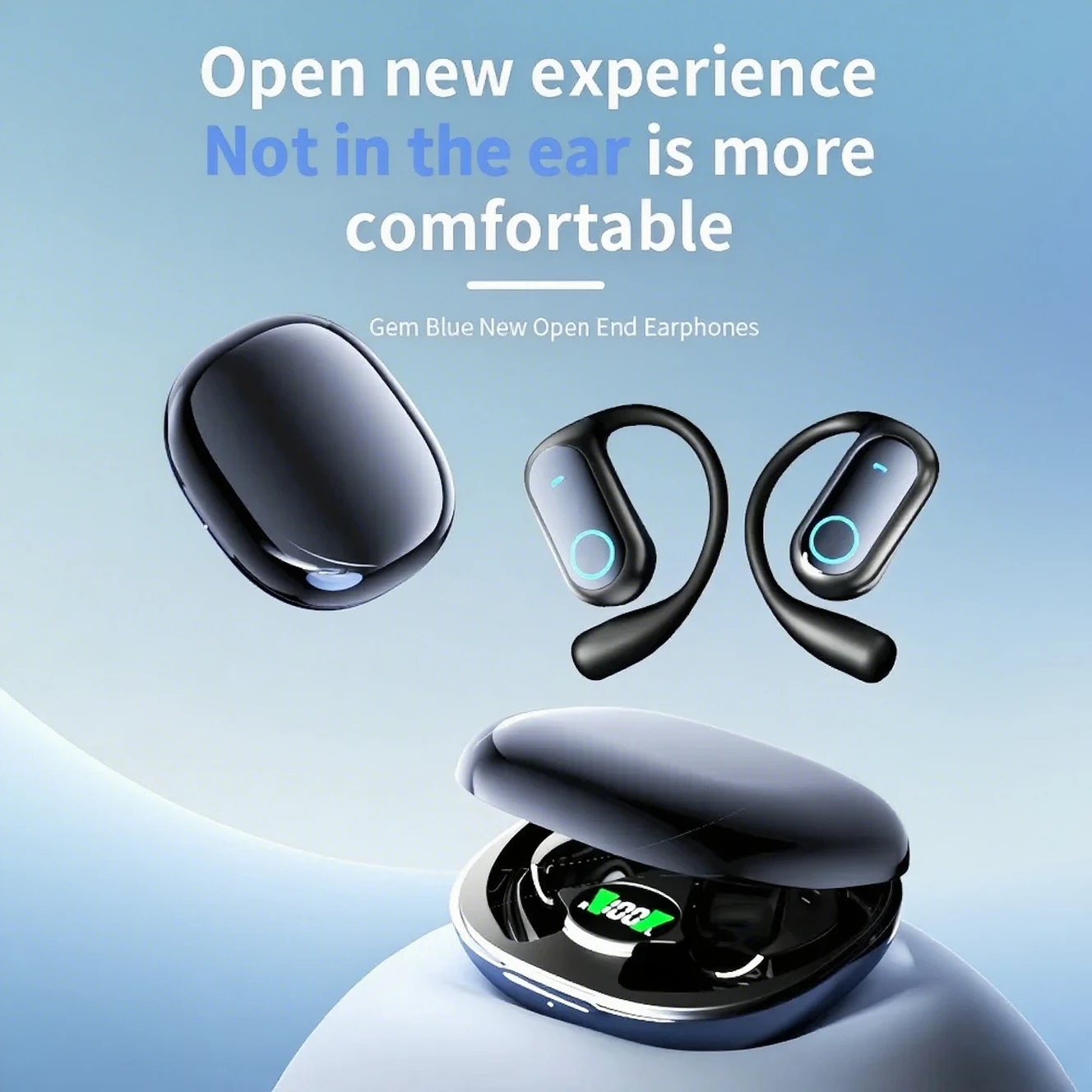 

Bluetooth 5.4 Headphones Wireless Open Ear Earbuds 45 Hrs Playtime Dual Mic Clear Call Sports Air Conduction Headphones Earphone