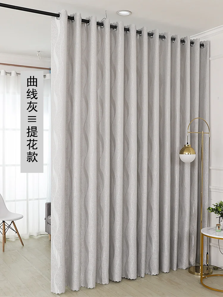 Grommet Blackout Jacquard Curtain Window Treatments Doorway Curtain Room Darkening Thermal Insulated Blackout Curtains for Doors