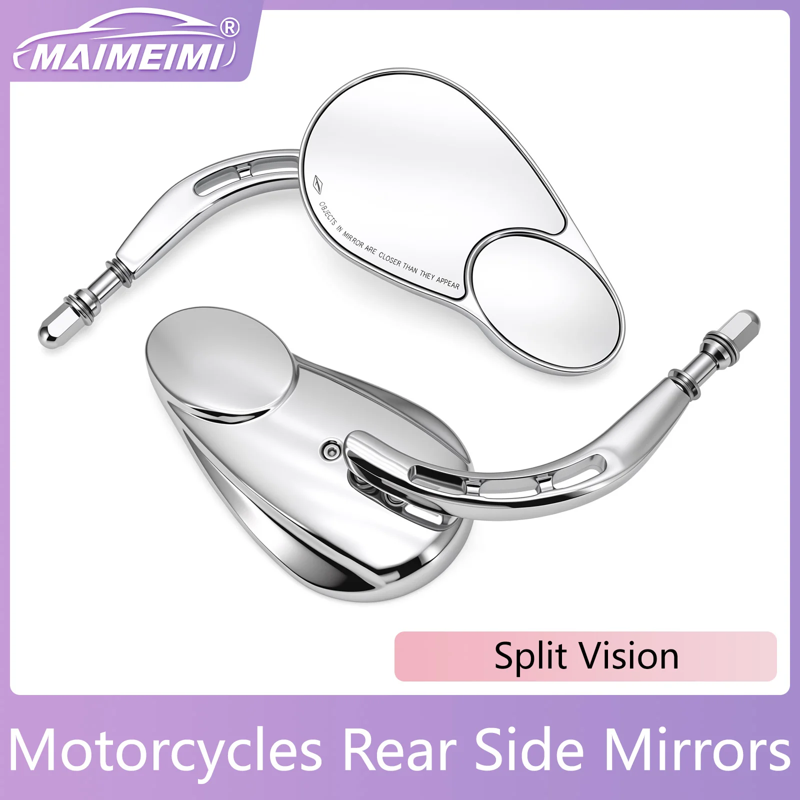 Motorcycles Rear Side Mirrors Rear View Split Vision Mirrors Rearview Side Mirror For Harley Honda Road King Touring Sportster