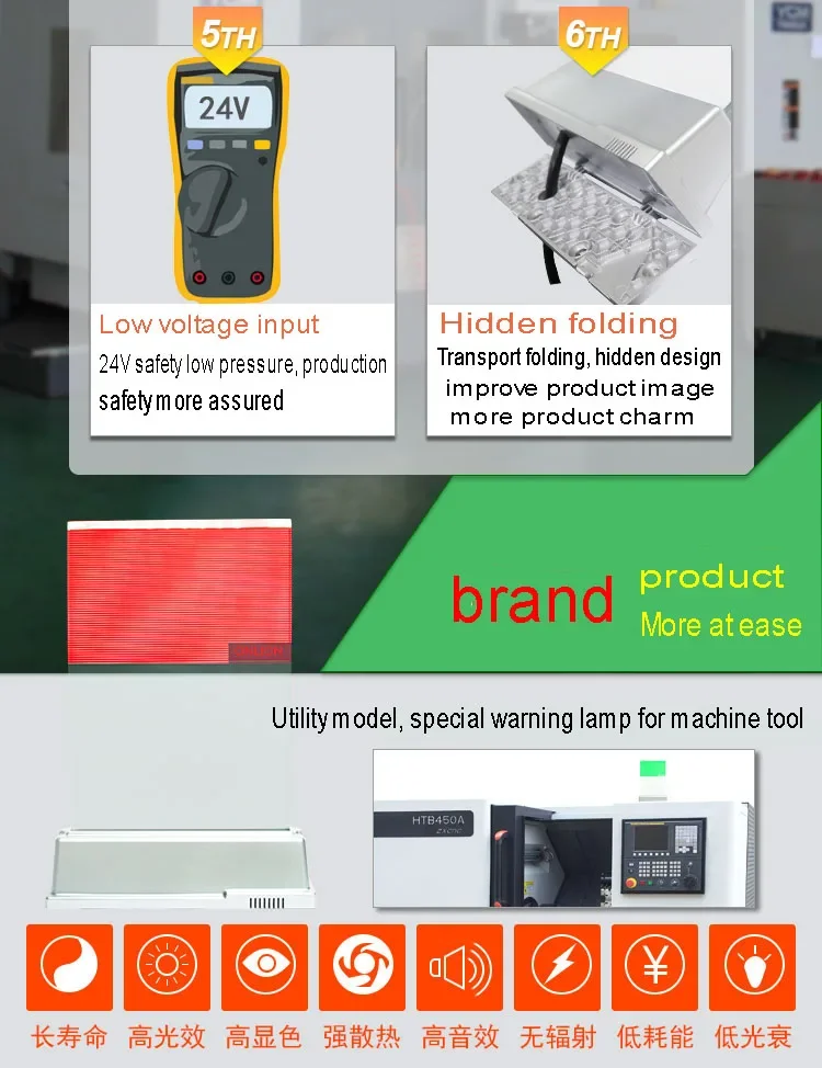 Nuovo indicatore di allarme di segnale a LED Luce di cristallo a tre colori Attrezzature di fascia alta Spia pieghevole per macchine utensili CNC con cicalino