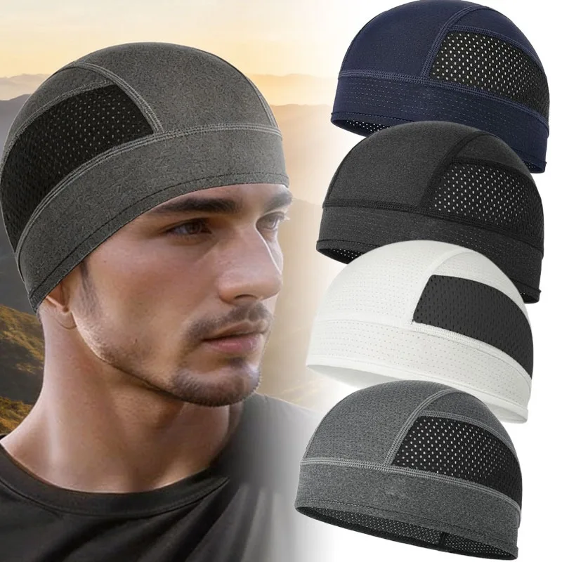 Motorcycle Helmet Liner Cap Ultra Breathable Mesh Sweat Wicking Skull Cap Quick Dry Beanie Hat for Motocross Racing Under Helmet