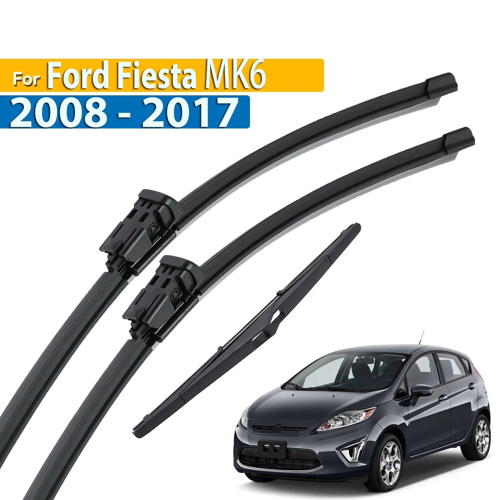 

Erick's Wiper Front & Rear Wiper Blades Set For Ford Fiesta 6 2008 - 2016 Windshield Windscreen Window Brushes 26"+15"+12"