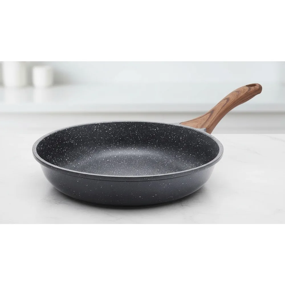 

12,5-дюймовая сковорода с антипригарным покрытием, сковорода для омлета со швейцарским гранитным покрытием, посуда для здорового камня без PFOA