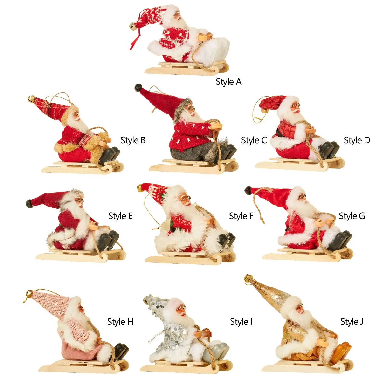 Santa Claus Skiing Figure Table Indoor Xmas Santa Claus Ornaments Decoration