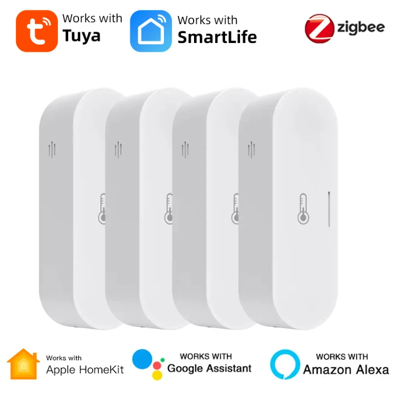 Tuya Smart Zigbee Temperature And Humidity Sensor Indoor Thermometer Sensor Work With Homekit With Alexa Google Home Assistant