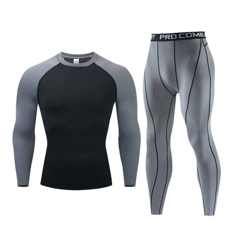 New Men\'s Thermal Underwear Sets Compression Sport Suit Sweat Quick Drying Thermo Underwear Men Clothing Long Johns Sets