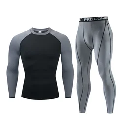 New Men's Thermal Underwear Sets Compression Sport Suit Sweat Quick Drying Thermo Underwear Men Clothing Long Johns Sets