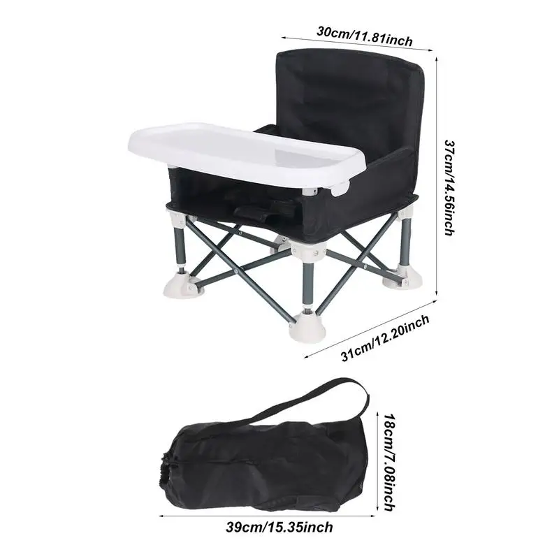 Baby Foldable Portable Dining Chair With Plate Seat Belt Children\'s Beach Chair Camping Child Comfortable Feeding Seat Baby