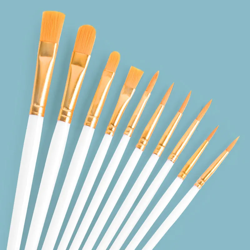 4 Packs Plastic Short Rod Art Painting Watercolor Gouache Oil Brush Multi-color Multi-functional Nylon Hair Paint Brush Artist S