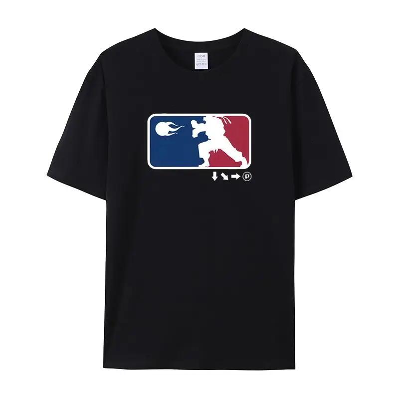 

2025 Summer Cotton Crew Neck T-Shirt Game Street Fighter Short Sleeve Loose and Versatile for Men and Women