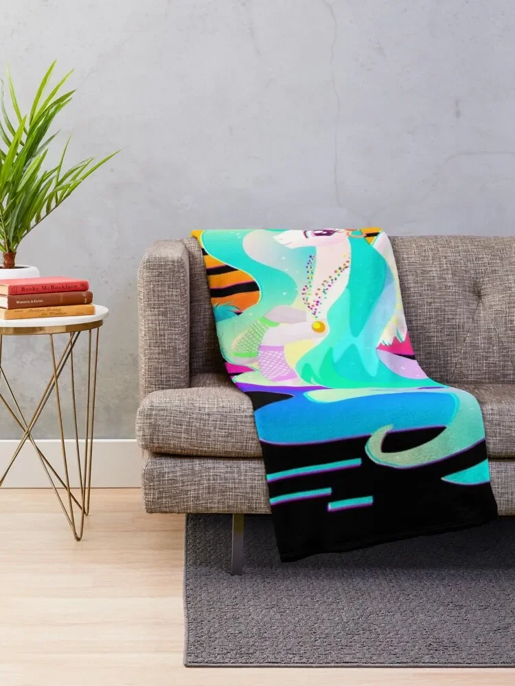 Synthwave Princess Celestia Throw Blanket Personalized Gift Sofa Quilt Blankets