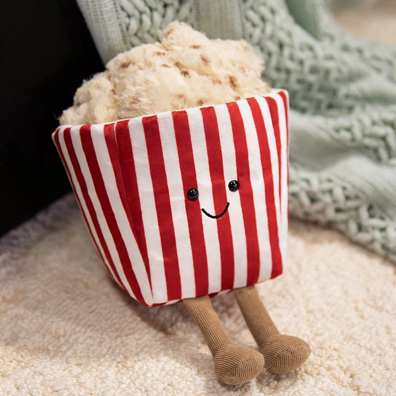 

25CM Cartoon-style Fun Popcorn Plush Toy Cute and Soft Photography Table Decoration Popcorn Doll a Birthday and Festival Gift