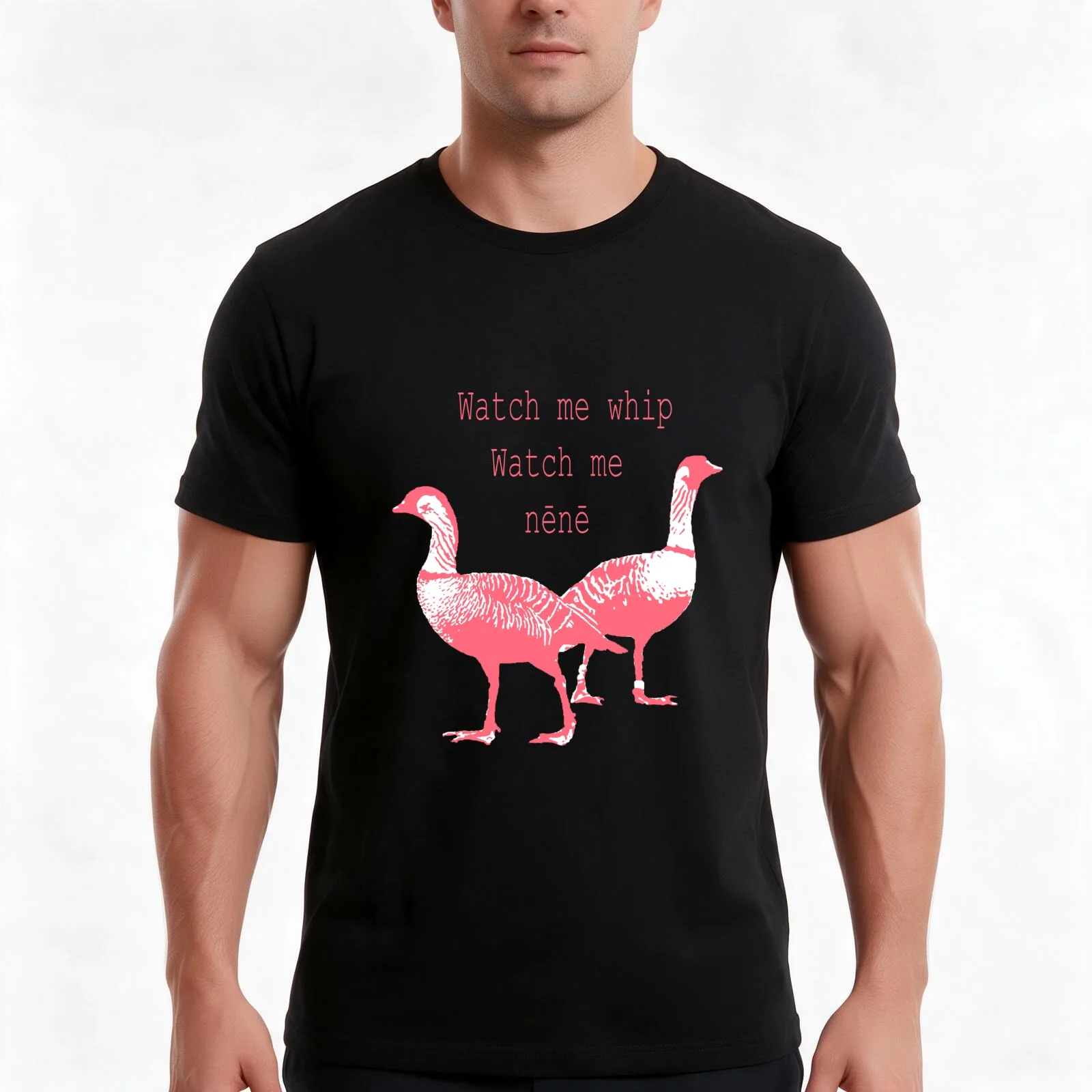 Watch me whip, watch me nēnē T-Shirt, Summer Casual Cotton Tee, Oversized Streetwear Tops, Vintage Graphic Print, 100% Cotton
