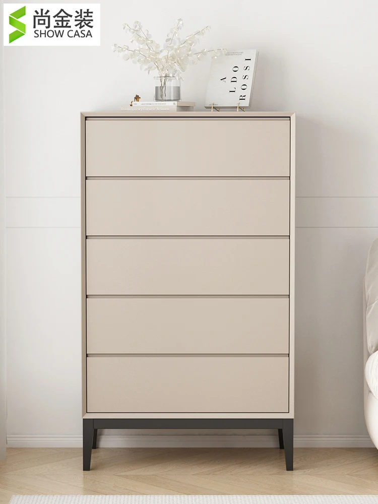 

Italian light luxury chest of drawers solid wood 4 chest of drawers modern minimalist living room storage cabinet porch locker s