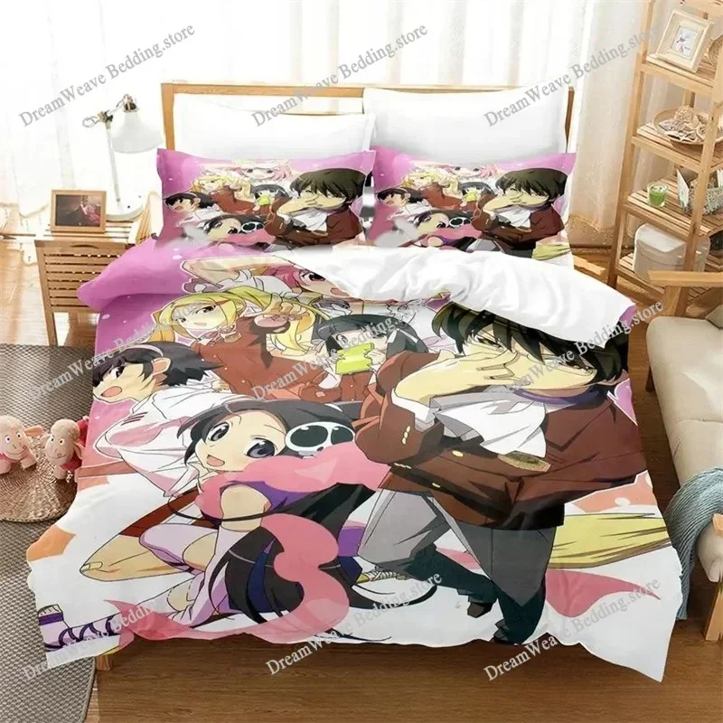 The World God Only Knows Luxury Bedding Set Japan Anime Cartoon Duvet Cover Set Comforter Bedspread Twin Single Size PrintedFQH