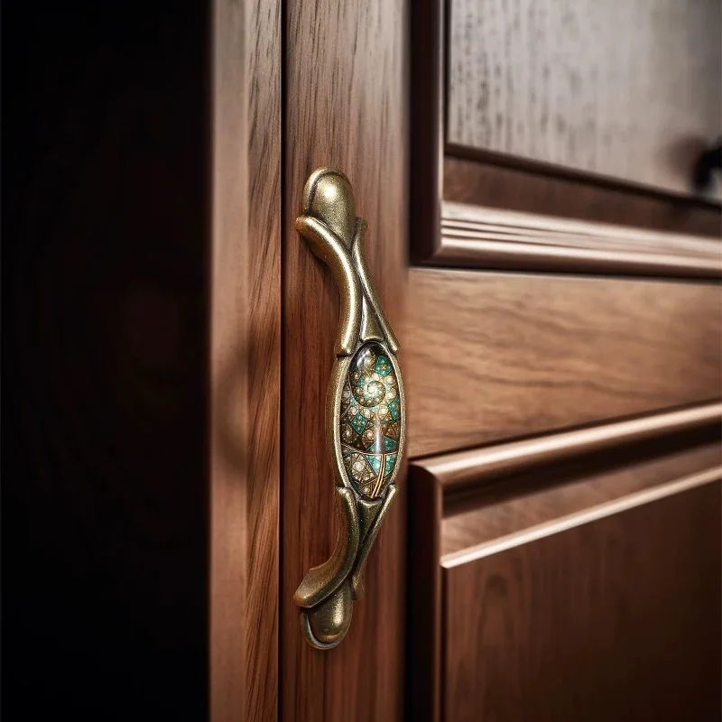 Chinese Classical Crystal Cabinet Pulls, Furniture Hardware Drawer Wardrobe Door Handles