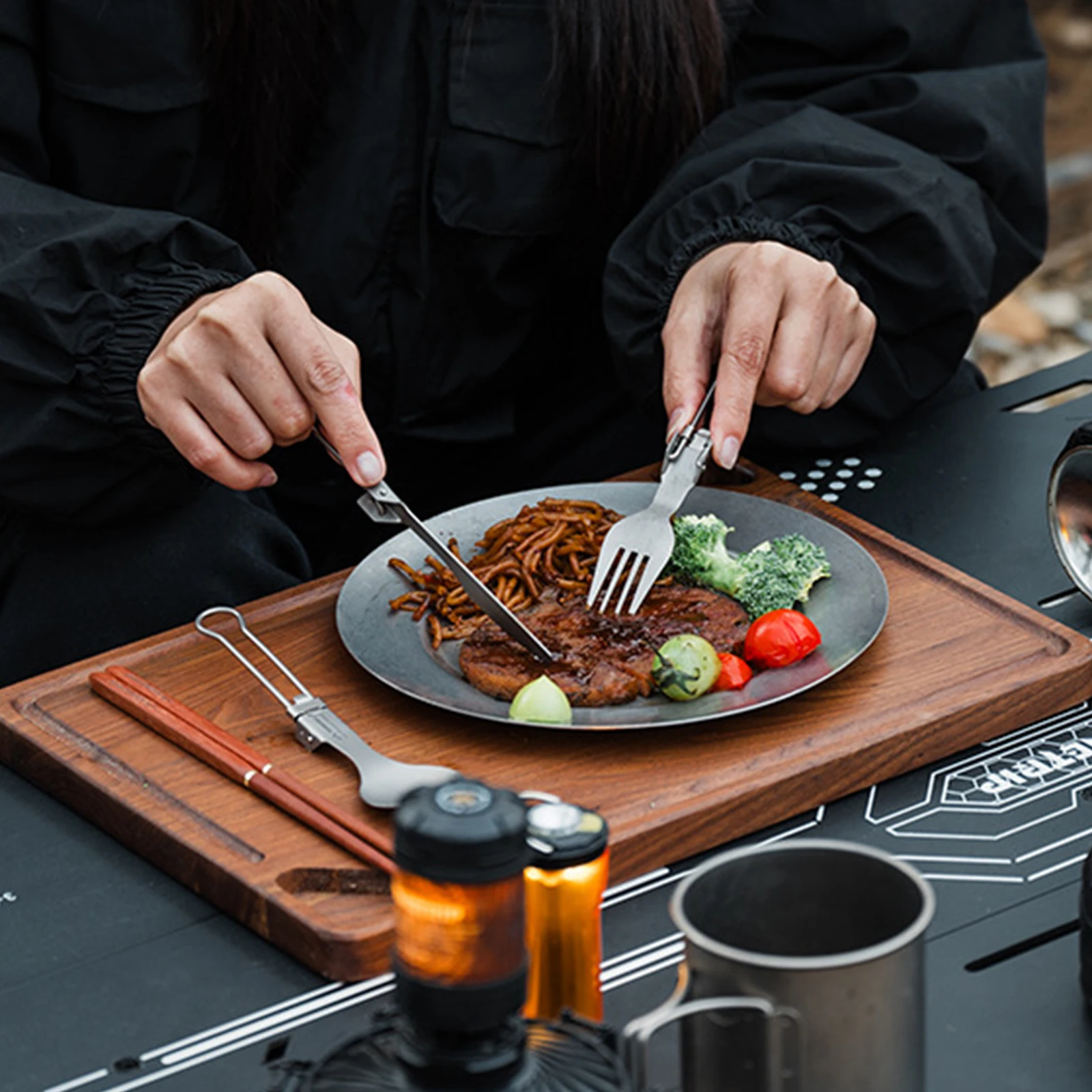 Titanium Camping Utensil Set L - Camping Cooking And Eating Set 评论和价格