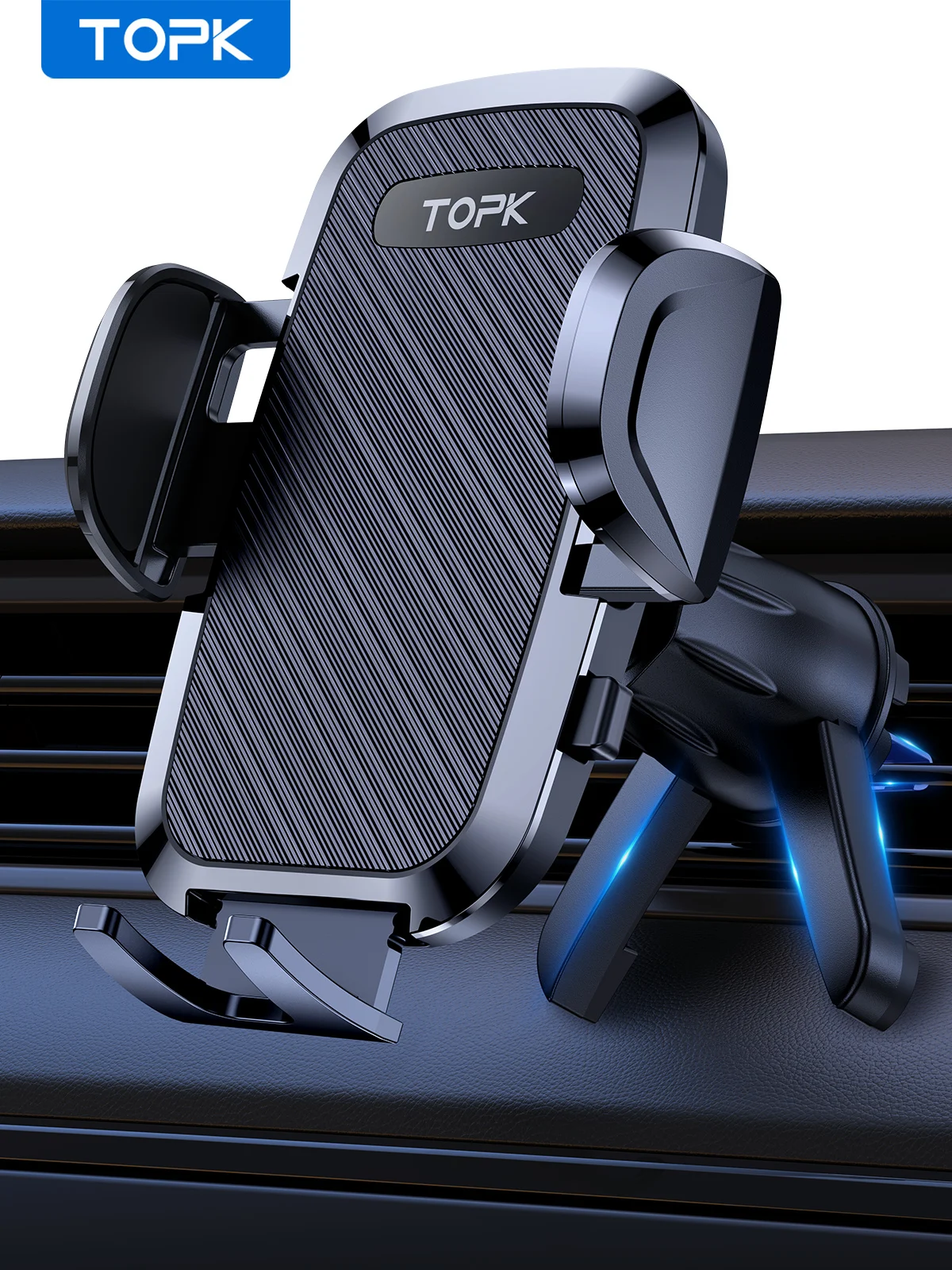 Support de téléphone universel TOPK pour voiture, fixation par gravité sur grille d'aération, support magnétique pour téléphone portable, compatible avec tous les téléphones
