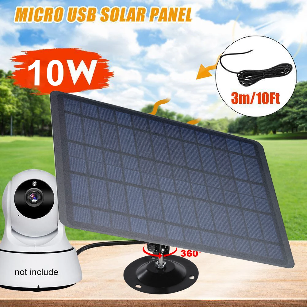 5V 20W Solar Panels Micro USB Charger Outdoor 3 Meters Cable IPX6 Waterproof IP CCTV Security Surveillance Camera Monitor Power