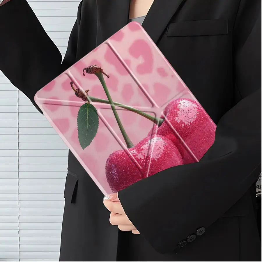 

Pink Cherries Tablet Case For iPad Pro 11th 10th 9th 8th 7th 12.9inch Pro 2025 Air 4 5 M3 M2 1 2 M4 11inch Mini 6 7 Holder Cover