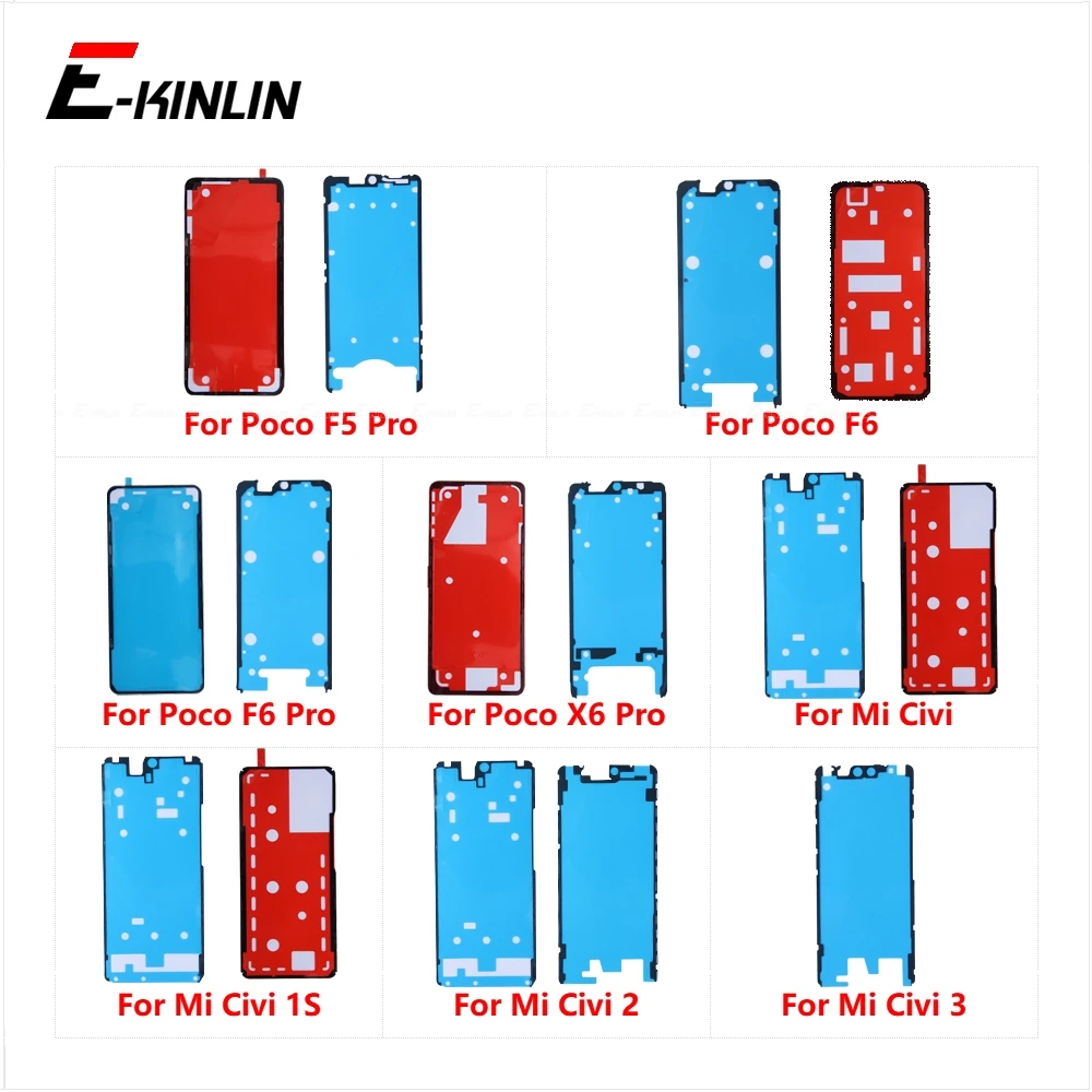LCD Display Screen Back Battery Cover Rear Sticker Adhesive Glue Tape For Xiaomi Poco F5 F6 M6 X6 Pro Mi Civi 1S 2 3 4G