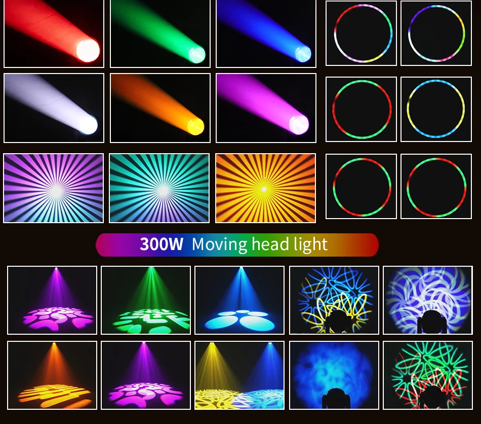 Aicpose 300W LED 3in1 BSW Moving Head Bühnenlicht Professionelles Beam-Spot-Wash-Licht für Clubveranstaltungen Großhandel Beleuchtung – Detail 10