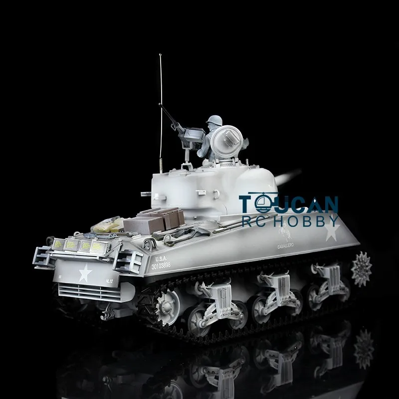1/16 2.4G HENG LONG Snow 7.0 Upgraded M4A3 Sherman RTR RC Tank 3898 Metal Tracks TH17691-SMT4
