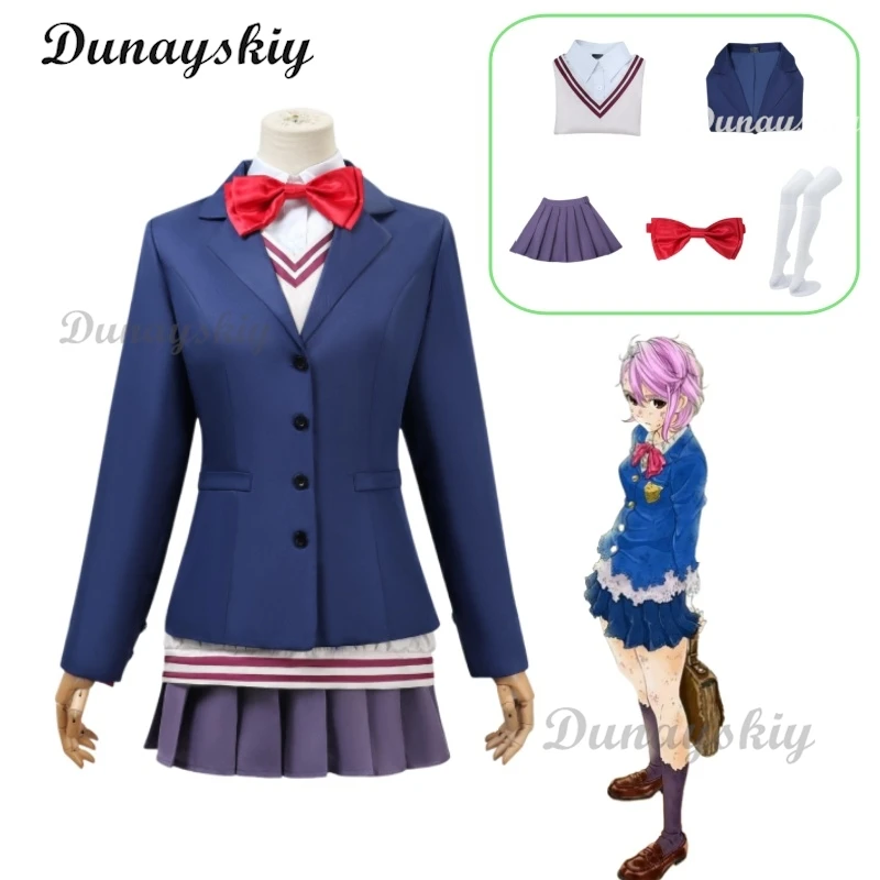 

Anime Dandadan Aira Shiratori Cosplay Costume Disguise School Uniform Dress Coat Suit Halloween Carnival Party Outfit for Woman