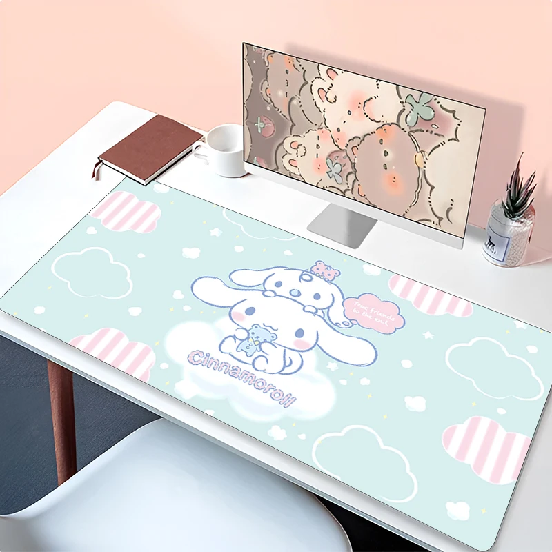 

Kawaii Cartoon Mouse Pad C-cinnamoroll notbook gamer Large Keyboard NonSlip Rubber Computer Carpet Desk Mat Gamer 90x40 MousePad
