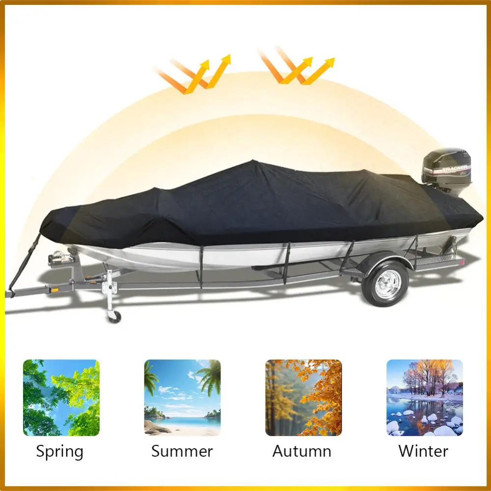 

Чехол для лодки 14-16 футов, ткань Оксфорд 210D, чехол для парусных лодок, солнцезащитный V-образный чехол для корпуса для яхт, двигателей, гребных лодок