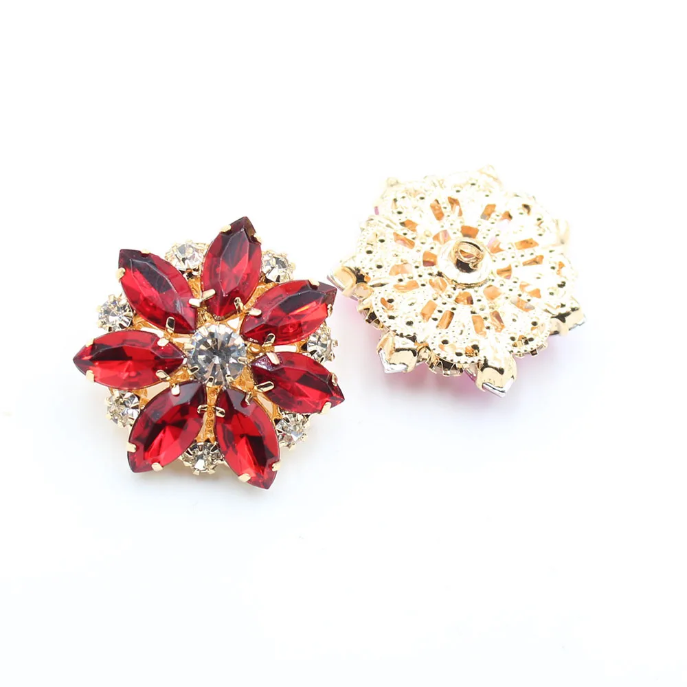 New 26MM 5-piece/batch horse eye rhinestone button, gold handle button, suitable for hand sewn decoration of clothing accessorie