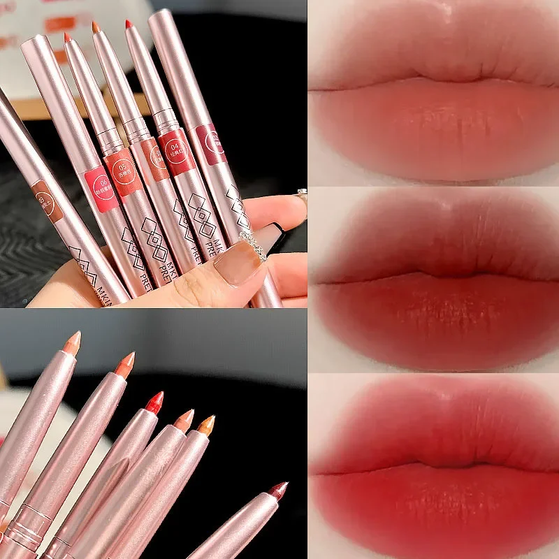 6 farben Rotierenden Lip Liner Lippenstift Stift Wasserdicht langlebig Matte Lip Contouring Lip Liner Bleistift Weibliche Make-Up Kosmetik