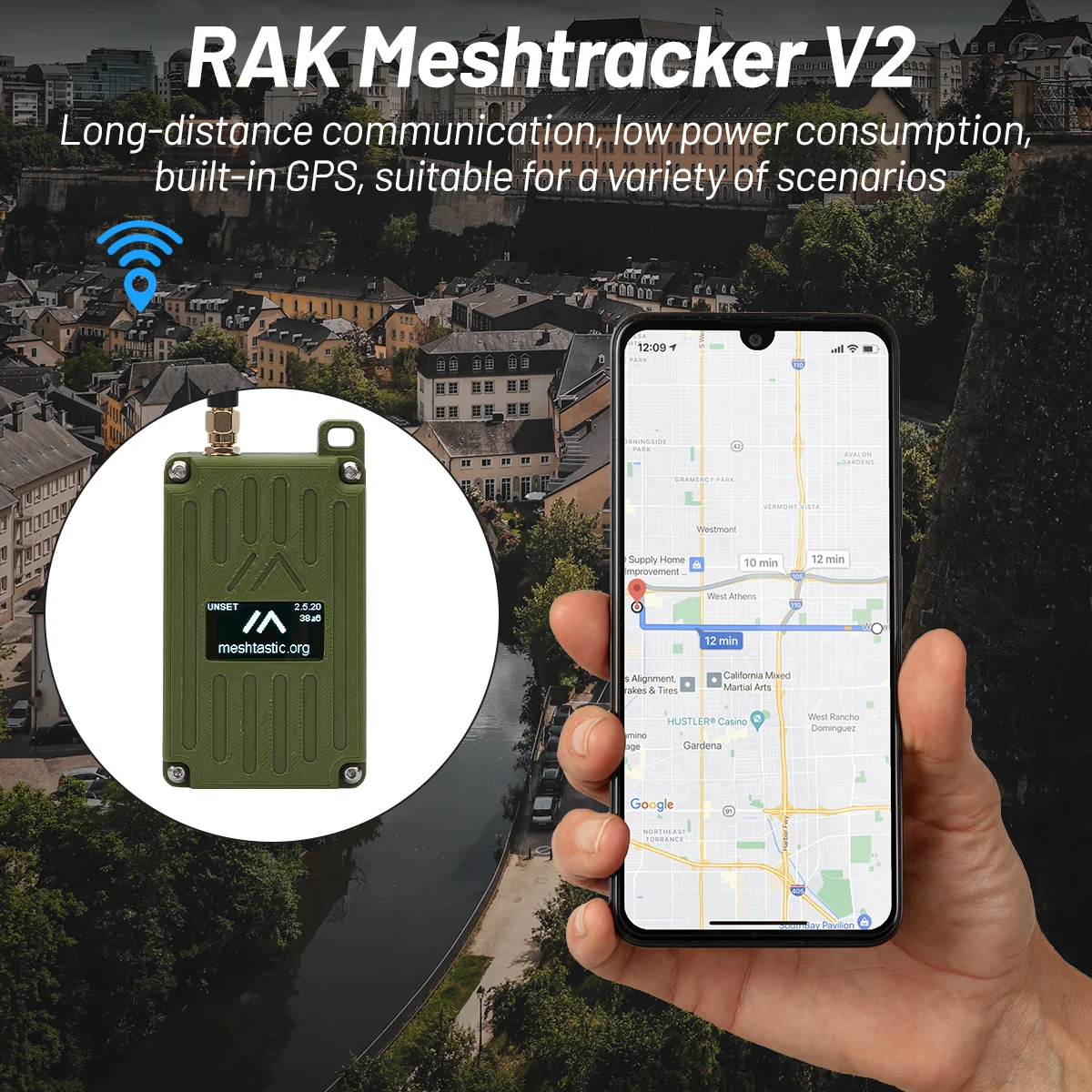 RAK LoRa Mesh Network WisMesh Pocket V2 con módulo WisBlock RAK4631, dispositivo meshtástico de baja potencia, repetidor de nudos LoRa